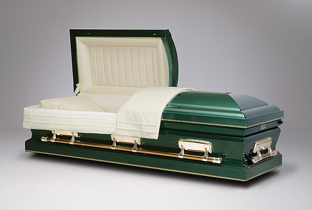 Traditional green casket option